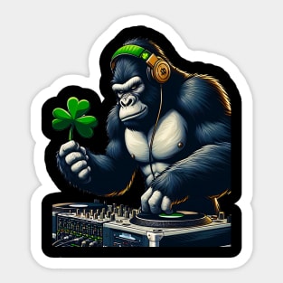 St Patricks Day Bigfoot Sasquatch DJ Saint Paddys Irish Sticker